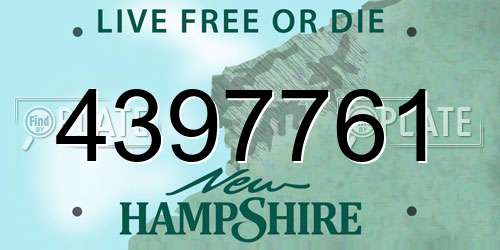 4397761 New Hampshire License Plate