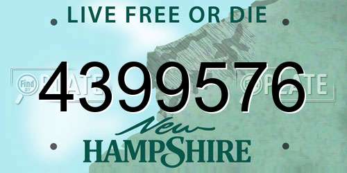 4399576 New Hampshire License Plate