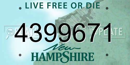 4399671 New Hampshire License Plate