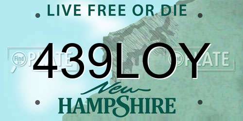 439LOY New Hampshire License Plate