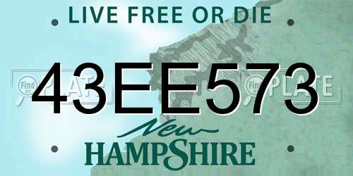 43EE573 New Hampshire License Plate