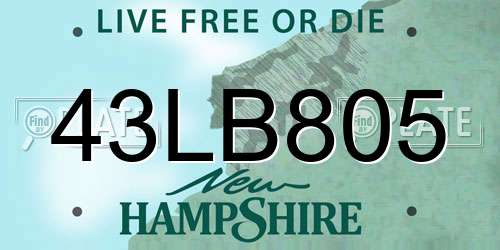 43LB805 New Hampshire License Plate