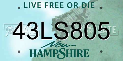 43LS805 New Hampshire License Plate