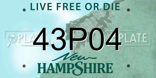 43P04 New Hampshire License Plate