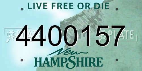 4400157 New Hampshire License Plate