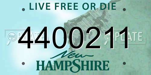 4400211 New Hampshire License Plate