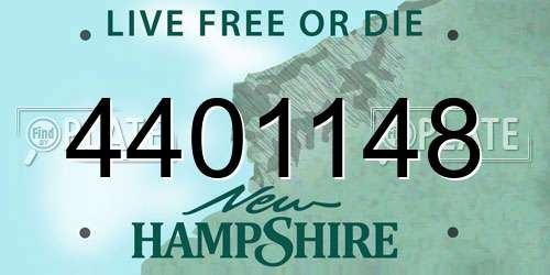 4401148 New Hampshire License Plate