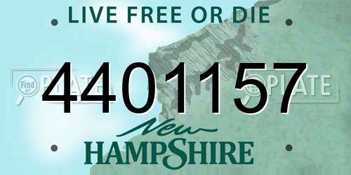 4401157 New Hampshire License Plate