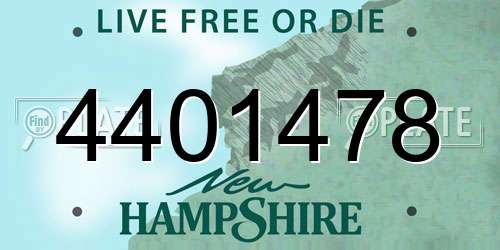 4401478 New Hampshire License Plate