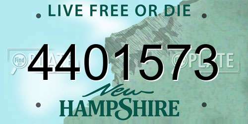4401573 New Hampshire License Plate