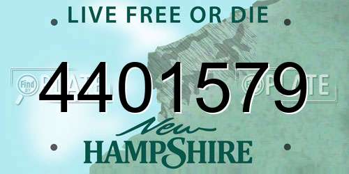 4401579 New Hampshire License Plate