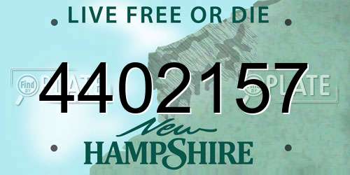 4402157 New Hampshire License Plate