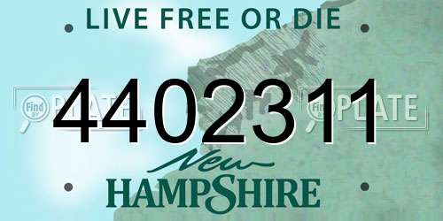 4402311 New Hampshire License Plate