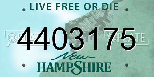 4403175 New Hampshire License Plate