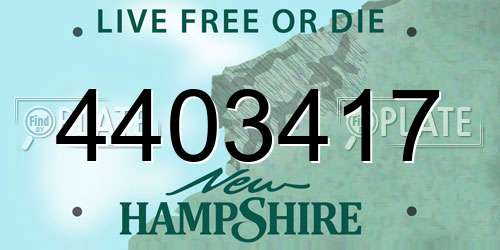 4403417 New Hampshire License Plate