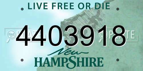 4403918 New Hampshire License Plate