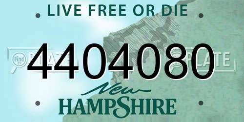 4404080 New Hampshire License Plate