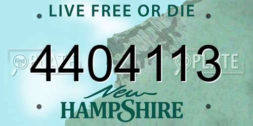 4404113 New Hampshire License Plate