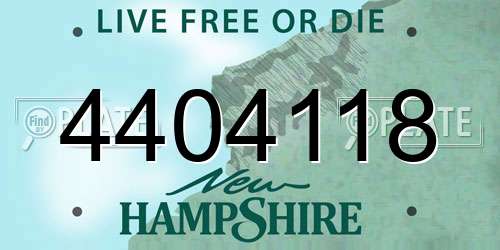 4404118 New Hampshire License Plate