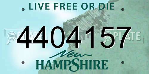 4404157 New Hampshire License Plate