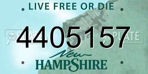 4405157 New Hampshire License Plate