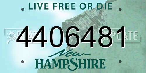 4406481 New Hampshire License Plate