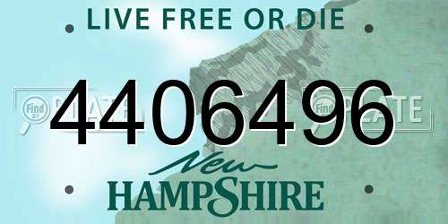 4406496 New Hampshire License Plate