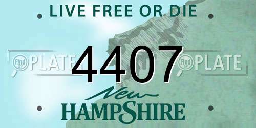 4407 New Hampshire License Plate