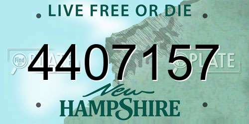 4407157 New Hampshire License Plate
