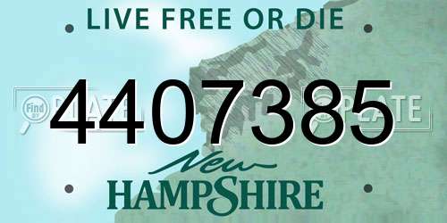 4407385 New Hampshire License Plate