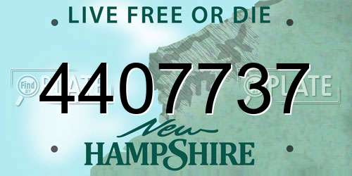 4407737 New Hampshire License Plate