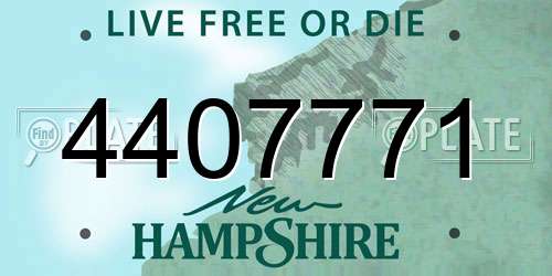 4407771 New Hampshire License Plate