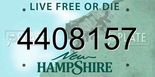 4408157 New Hampshire License Plate