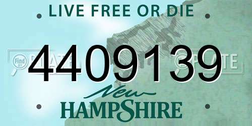 4409139 New Hampshire License Plate
