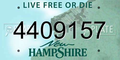 4409157 New Hampshire License Plate