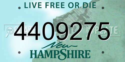4409275 New Hampshire License Plate