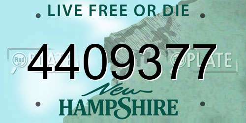 4409377 New Hampshire License Plate