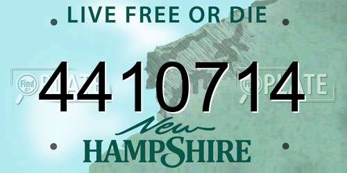 4410714 New Hampshire License Plate