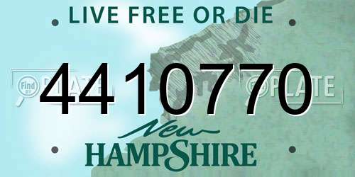 4410770 New Hampshire License Plate