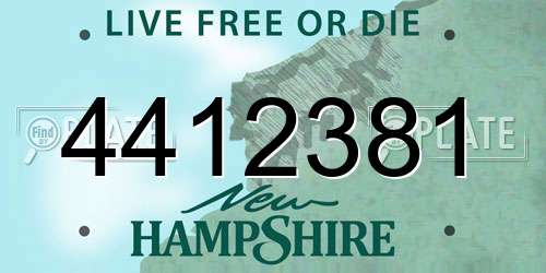 4412381 New Hampshire License Plate