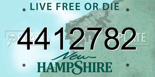 4412782 New Hampshire License Plate