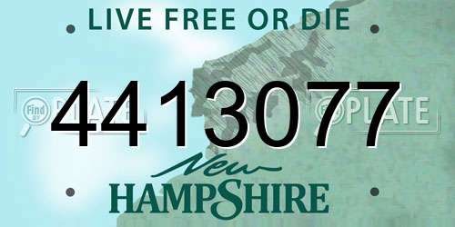 4413077 New Hampshire License Plate