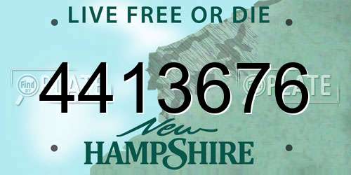 4413676 New Hampshire License Plate