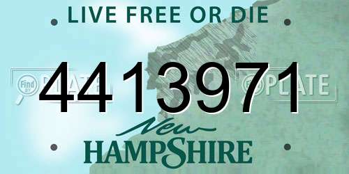 4413971 New Hampshire License Plate