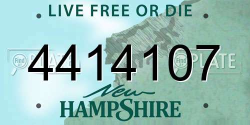 4414107 New Hampshire License Plate