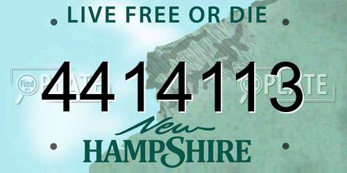4414113 New Hampshire License Plate