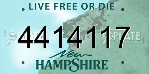 4414117 New Hampshire License Plate