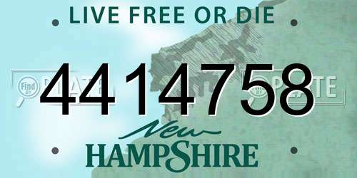 4414758 New Hampshire License Plate