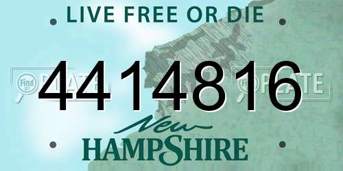4414816 New Hampshire License Plate