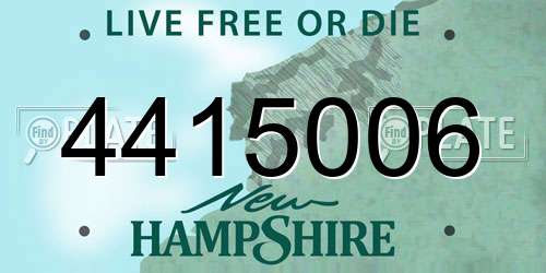 4415006 New Hampshire License Plate